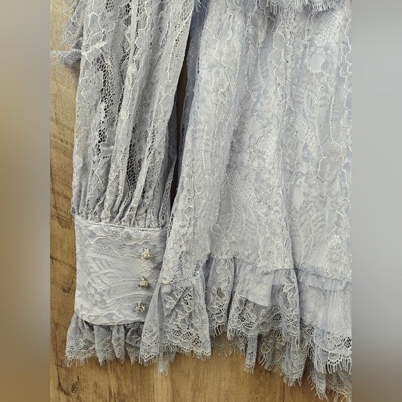 Alice McCall NWOT Love My Way Lace Romper in Pebble Blue size 2 - Picture 6 of 16